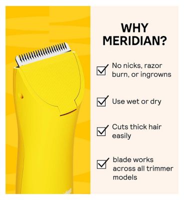 MERIDIAN Body Hair Trimmer Signature Ceramic Blade, Single Replacement Blade, Solar