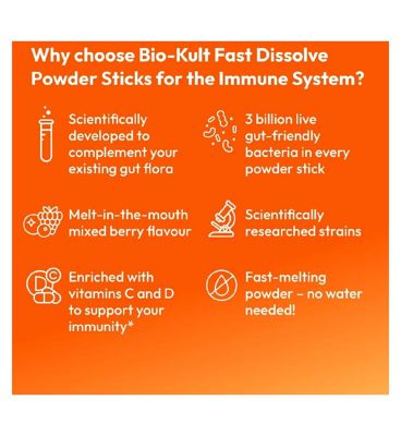 Bio-Kult Fast Dissolve Powder Sticks, Berry Flavour - 30 Sticks
