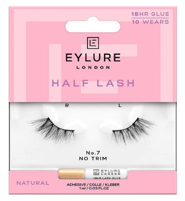 Eylure half Lash No.7 False Lashes Pair and Lash Adhesive 1ml