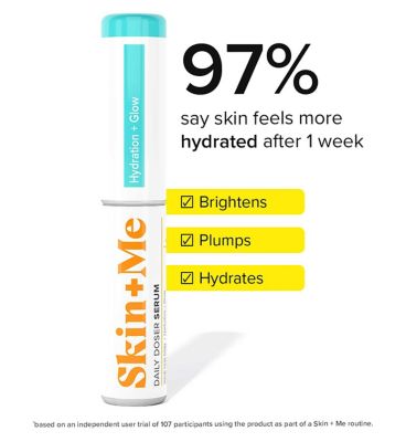 Skin + Me Hydration + Glow Serum, for Dry to Normal Skin, with Hyaluronic-7 and Collagen Amino Acid 12ml