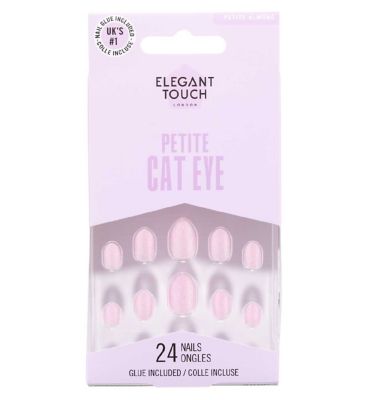 Elegant Touch Petite Gel Finish Whimsical Wisteria False Nails With Glue 24s