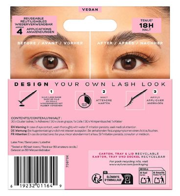 Eylure Brown Black Cluster Naturals No5 and Lash Adhesive 1ml