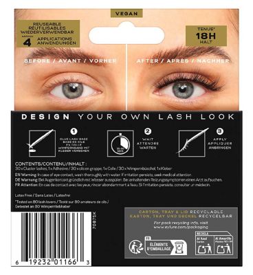 Eylure Faux Mink Clusters Volume 01 False Lashes Pair and Lash Adhesive 1ml
