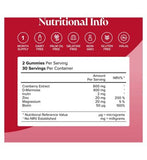 Novomins Cranberry and D Mannose Gummy Vitamins Strawberry Flavour - 60 Gummies