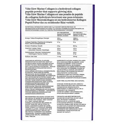 VIDA GLOW Natural Marine Collagen Blueberry - 30 x 3g sachets