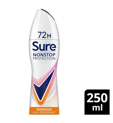 Sure Women Nonstop Protection Energise 72hr Deodorant Spray 250 ml