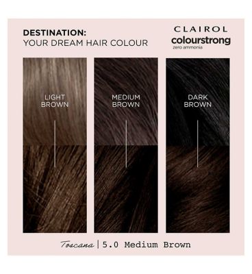 Clairol colour Strong Permanent Hair Dye 5.0 Medium Brown 199ml