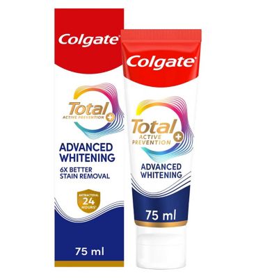 Colgate Total Active Prevention + Advanced Teeth Whitening Toothpaste 75ml