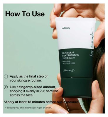 Anua Heartleaf Silky Moisture Sun Cream SPF 50 PA++++