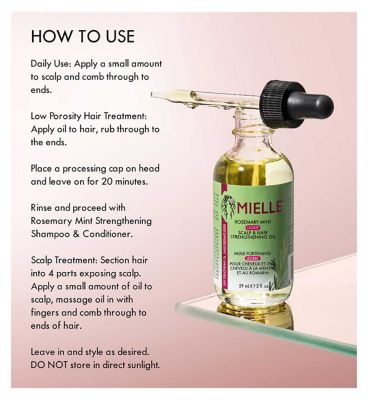 Mielle Rosemary Mint Scalp & Hair Strengthening Oil Light 59g