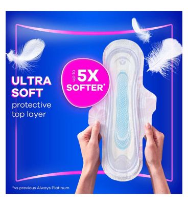 Always Platinum Day & Night Sanitary Towels With Wings 14 Pads