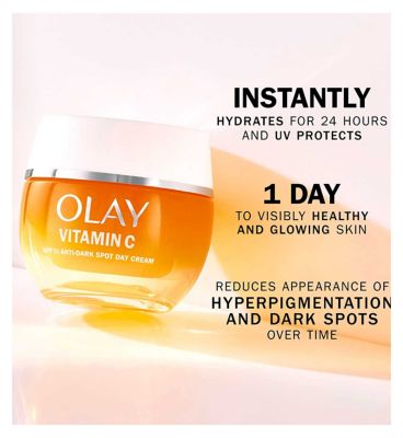 Olay Vitamin C Anti-Dark Spot SPF30 Day Cream 50ml & Vitamin C + AHA24 Day Serum 40ml Bundle