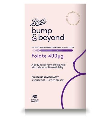 Boots Bump & Beyond Folate 400 µg 60 Capsules