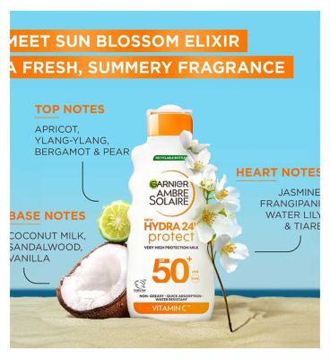 Garnier Ambre Solaire Hydra 24H protect SPF50 Suncream Lotion 175ml