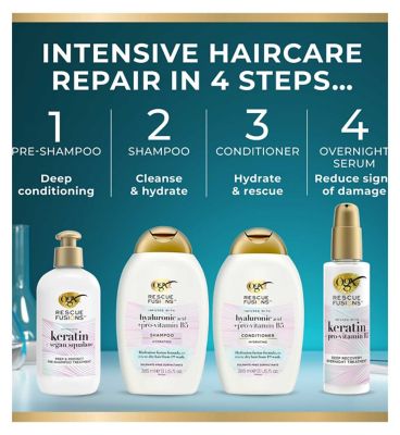 OGX Rescue Fusions Hyaluronic Acid + Pro-Vitamin B5 Shampoo 385ml