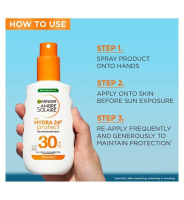 Garnier Ambre Solaire Hydra24Hr Protect SPF30 Suncream Spray 150ml