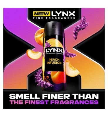 Lynx Fine Fragrance Peach Infusion 72hr Deodorant Spray 150ml