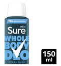 Sure Men Ocean Rush 72hr Whole Body Deodorant Spray 150ml