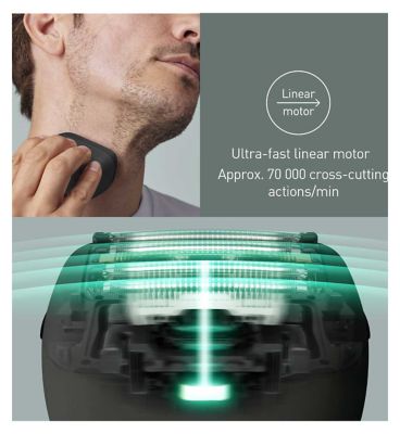 Panasonic Advanced 5 Blade Wet & Dry Compact Electric Shaver with Responsive Beard Sensor+. ES-PV3B Series 900S, Japanese Blades