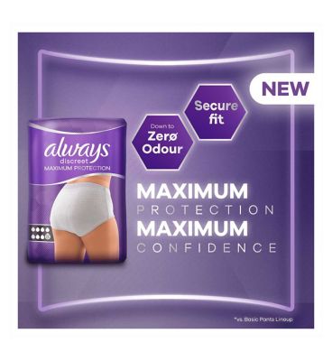 Always Discreet Maximum Protection Underwear Incontinence Pants Women Medium x8