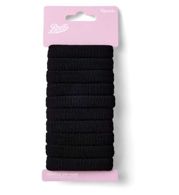 Boots Textured Hair Pony Bands Black 10s