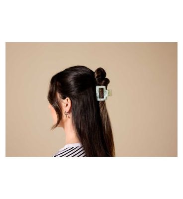 Boots Retangle Jawclip Green & White