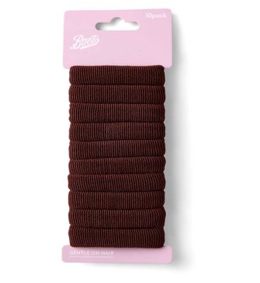 Boots Textured Hair Pony Band Brown 10s