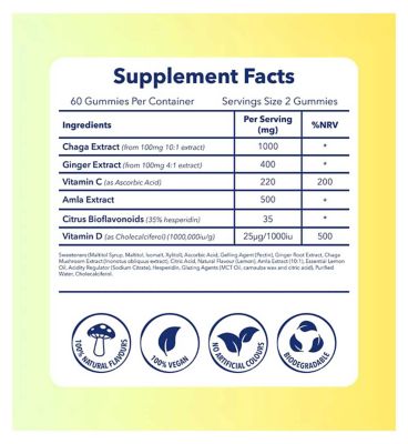 Moosh Mushroom Gummies Immunity (Lemon) 60 Gummies