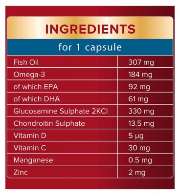 Seven Seas JointCare Essential with Omega-3, Glucosamine and Chondroitin, 30 Capsules