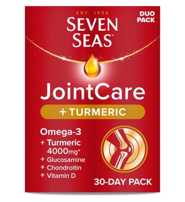 Seven Seas JointCare + Turmeric with Omega-3 & Glucosamine, 30 Capsules + 30 Tablets