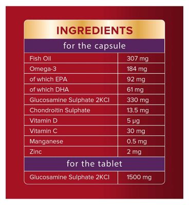Seven Seas JointCare Max Glucosamine with Omega-3 and Chondroitin, 30 Capsules + 30 Tablets