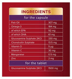 Seven Seas JointCare Max Glucosamine with Omega-3 and Chondroitin, 30 Capsules + 30 Tablets