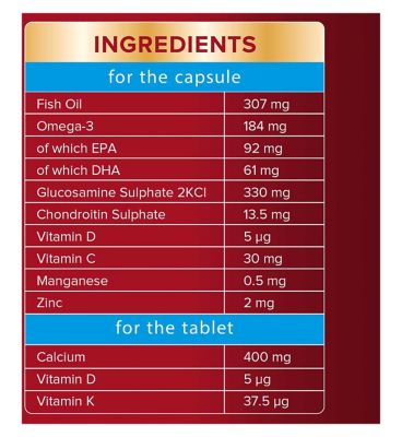 Seven Seas JointCare + Calcium with Omega-3 and Glucosamine, 30 Capsules +30 Tablets