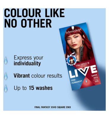 Schwarzkopf LIVE Ultra Brights Semi-permanent Hair Colour Dark Red 026 80ml
