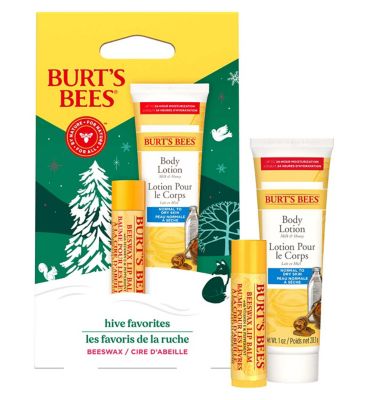 Burt's Bees Hive Favourites Gift Set, Beeswax Lip Balm & Mini Body Lotion