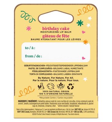 Burt’s Bees Birthday Cake Lip Balm 4.25g