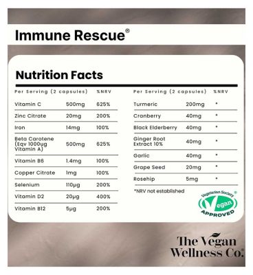 The Vegan Wellness Co Immune Rescue Capsules 60s