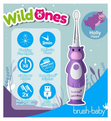 Brush-Baby WildOnes Hippo Rechargeable Toothbrush