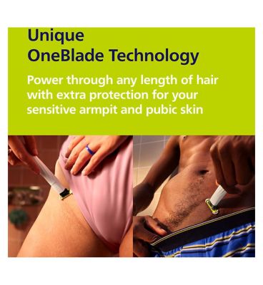 Philips OneBlade Intimate Trimmer with Skin Protect Blade and Body Comb