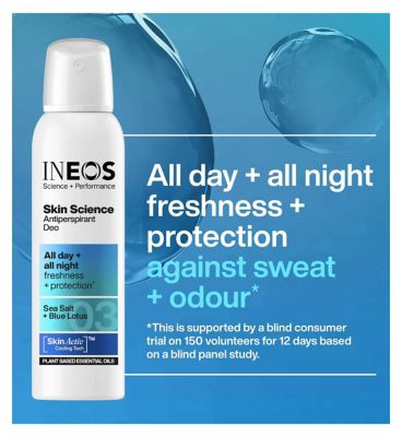 INEOS Skin Science Sea Salt + Blue Lotus Antiperspirant Deodorant Aerosol Spray 200ml