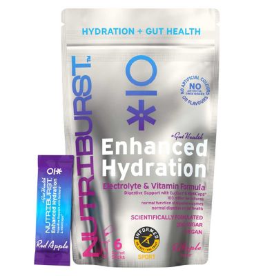 Nutriburst Enhanced Hydration and Gut Health Powder Red Apple Sachets 4.5g 6s