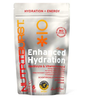 Nutriburst Enhanced Hydration and Energy Powder lemon & lime sachets 3.5g 6s