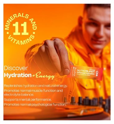 Nutriburst Enhanced Hydration and Energy Powder lemon & lime sachets 3.5g 6s