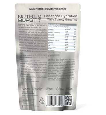 Nutriburst Enhanced Hydration and Beauty Powder Juicy Peach Sachets 3g 6s