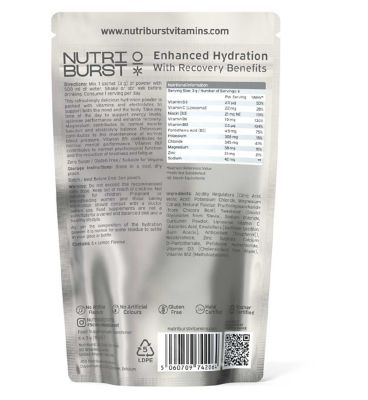 Nutriburst Enhanced Hydration and Recovery Powder Lemon Sachets 3g 6s