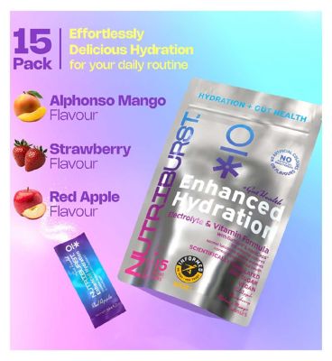 Nutriburst Enhanced Hydration Gut Health Powder Mixed Flavour Sachets 4.5g 15s