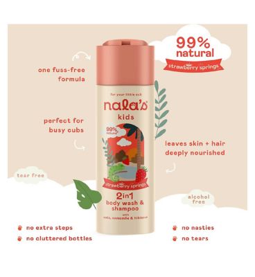 Nala's Kids 2in1 Wash & Shampoo Strawberry Springs 200ml