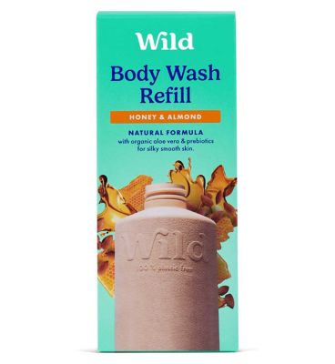 Wild Body Wash Refill, Honey & Almond, 300ml