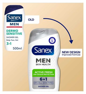Sanex Men Skin Health Active Fresh Shower Gel 400ml