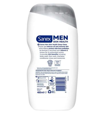 Sanex Men Skin Health Deep Clean Shower Gel 400ml